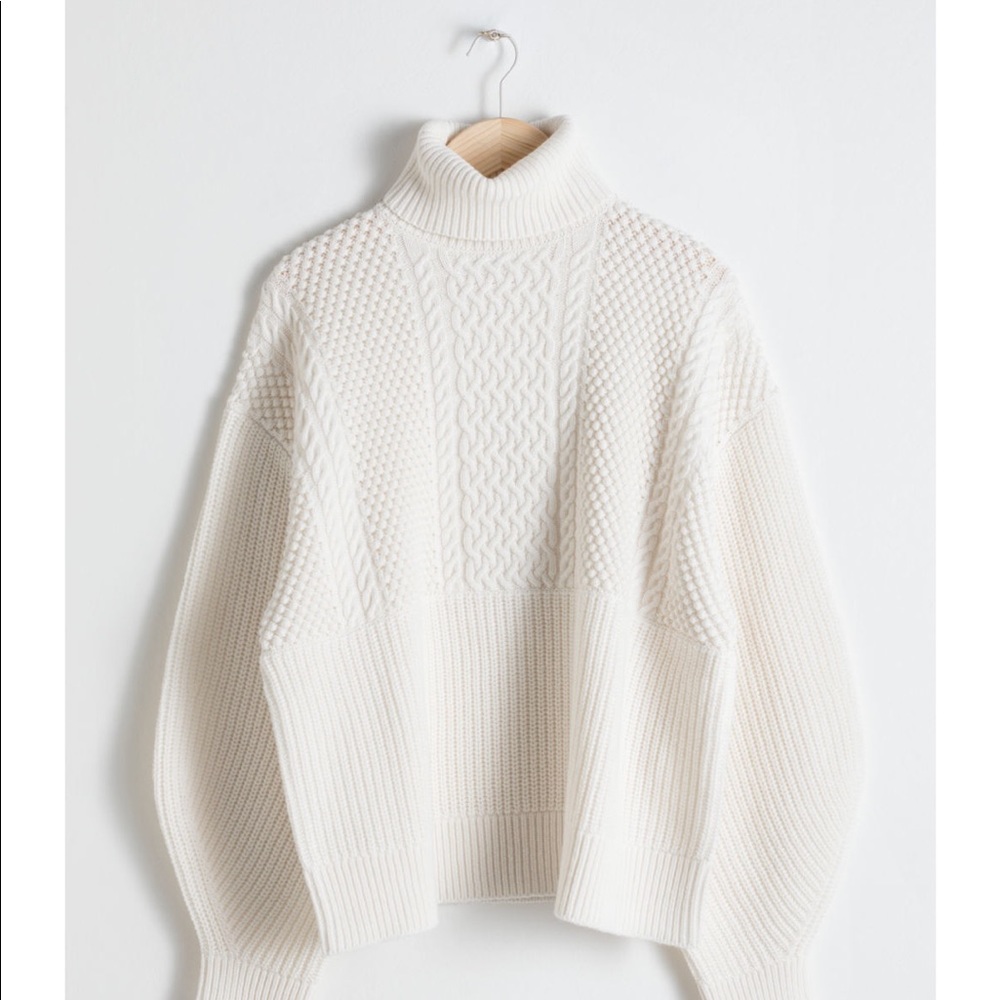 & Other Stories Oversized Cable Knit Turleneck